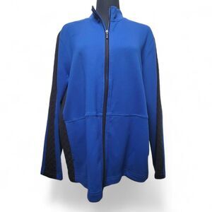 Charter Club Jacket Women's 1X Blue Full Zip Top Plus Size Outdoors Winter NWT